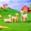 5 Pcs Alpaca Miniatures Mini Alpaca Figurines Collectible Miniature Animal Statues for Fairy Garden Micro Landscape DIY Craft
