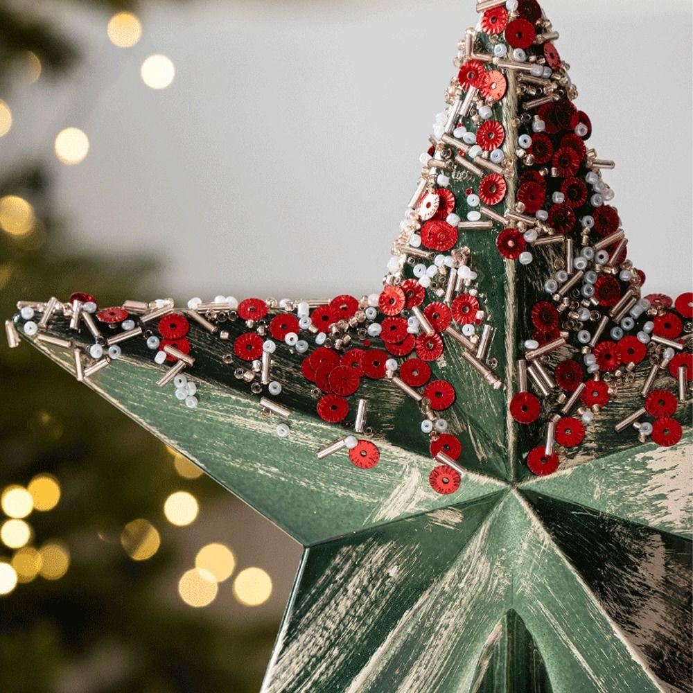 Блестящий рождественский топ с пентаграммой, пластиковое украшение для рождественской елки, отель, торговый центр