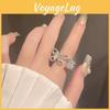 Стильное Изящное Открытое Кольцо на Палец Для Женщин Уникальное Регулируемое Медное Украшение 2024