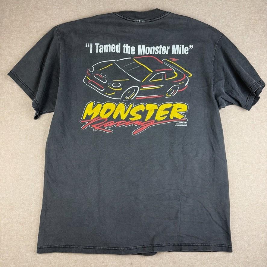 Vintage 1998 Monster Racing Shirt Men's L Black Delaware Monster Mile Tee Unisex T-Shirt