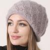 Knit Hats for Women Winter Warm Pearl Beanies Skulls Outdoor Thick Hat