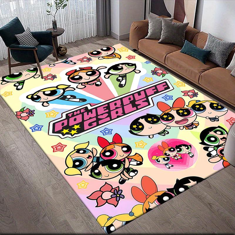 Powerpuff Girls Cute Area Rug, Powerpuff Girls Fan Cozy Carpet, Great Gift.chl