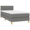 Maison Exclusive - Sommier à lattes de lit avec matelas Gris foncé 90x200 cm Tissu