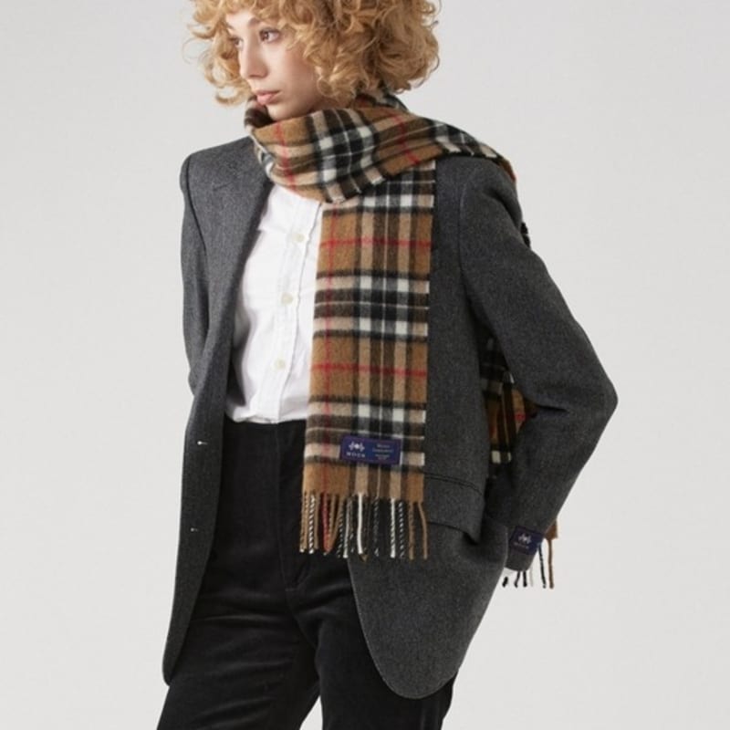 ABRAHAM MOON Шарф из мериносовой шерсти 25 см - Camel Thompson