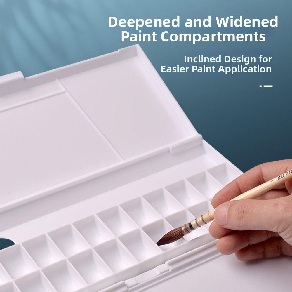 Durable Foldable Watercolor Pigment Box Reusable Professional Watercolor Mixing Tray 24 Grids DIY Color Mixing Pallet Student