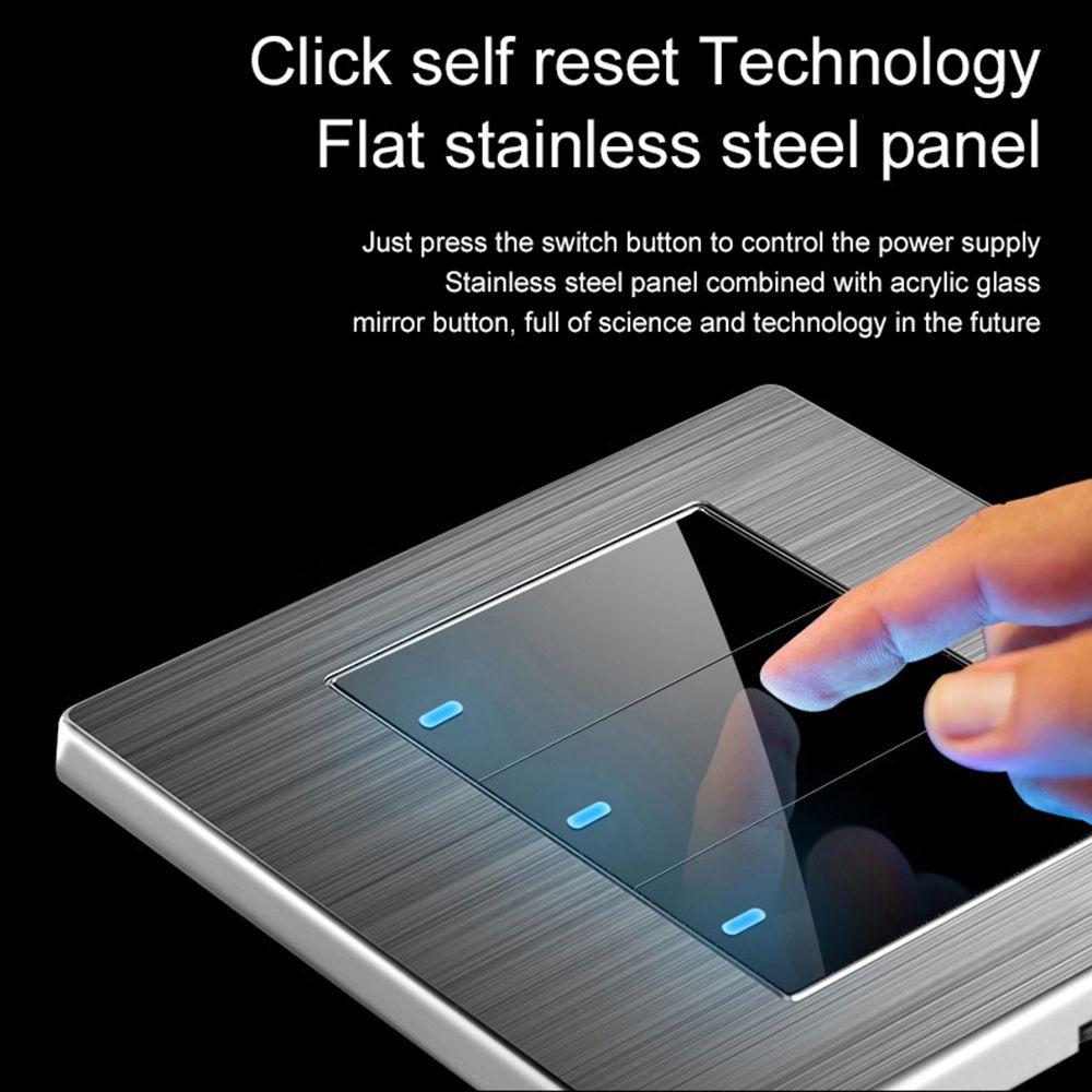 86*86 мм британский стандарт 1/2/3 Gang 1 Way настенный светильник сенсорный выключатель выключатель света светодиодный