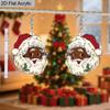 Christmas Funny Santa Claus Acrylic Earrings Black Brown Creative Jewelry Unique Earrings Party Jewelry Christmas Earrings Christmas Gifts for Women