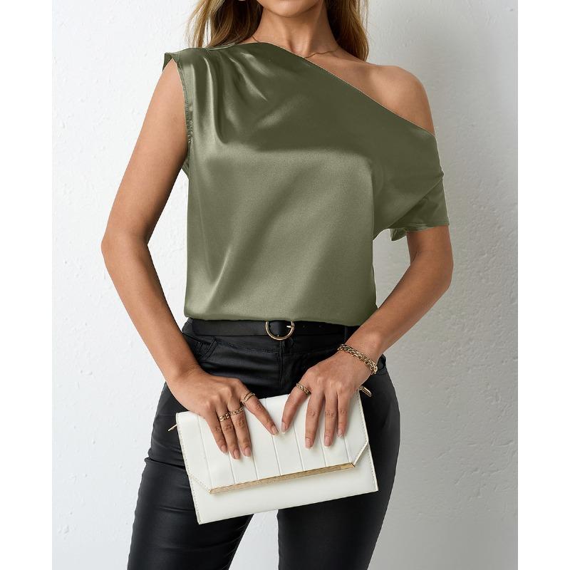 Женская летняя мода, новый нерегулярный косой подол, однолинейный воротник, без рукавов