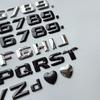swpzb8 DIY 3D Sharp Letters Numbers Full Alphabat Nameplate Logo Trunk Badge Sticker I Love Any Cars Black Chrome