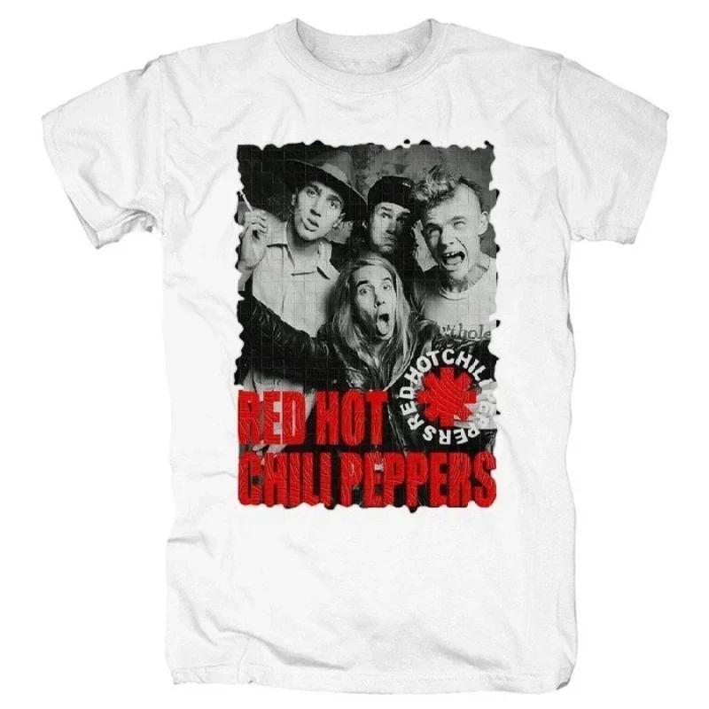 2025 RED HOT CHILI PEPPERS Рок Футболка с коротким рукавом Роза Мужская и Женская Футболки Панк Американский Хип-Хоп Хлопковая Футболка Летняя Футболка Топ
