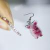 Pink Pig Dangle Earrings 2D Acrylic Pig Charm Earrings Lightweight Cute Angry Pig Earrings