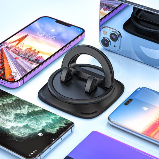 Держатель для телефона на приборную панель, вращающийся на 360 градусов, подставка для мобильного телефона, автомобильный держатель для навигации hands-free с силиконовой основой на клипсе