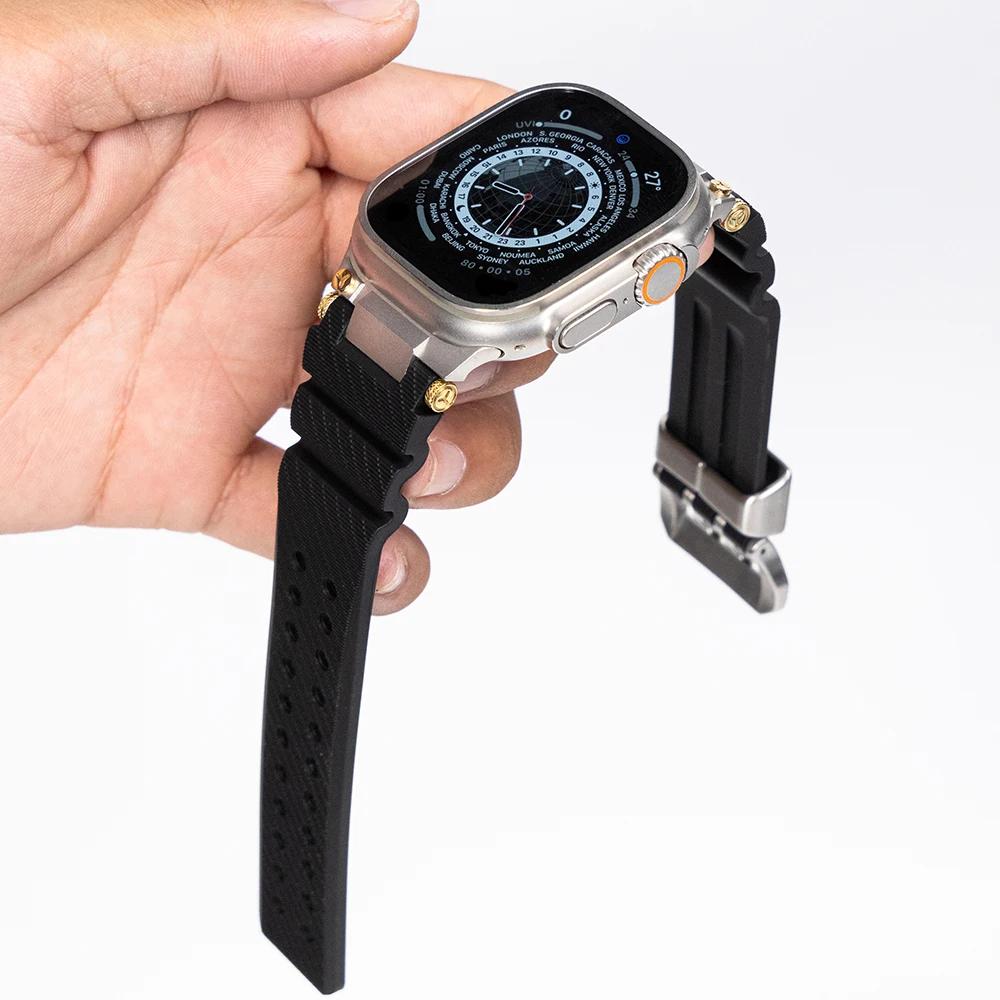 Силиконовый спортивный ремешок для Apple Watch Ultra 2/3 49 мм Series 11 46 мм 10 9 8 7 45 мм резиновый браслет для IWatch 6 5 4 Se 44 мм 42 мм