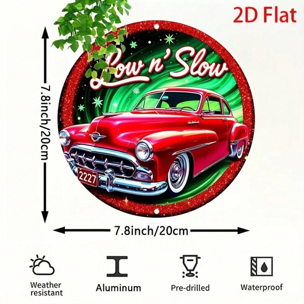 Винтажная металлическая табличка с изображением автомобиля Lowrider Ретро Настенное искусство Со светом Звезды Гараж Кафе Домашний декор