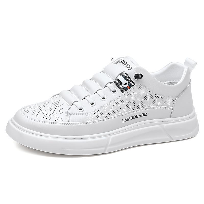 Маленькая белая обувь, кеды, мужская повседневная обувь, модная кожаная обувь, мужская обувь из коровьей кожи, мужская обувь, дышащая, на одной педали, 2025