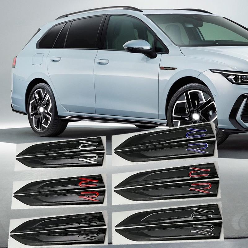 HAT1 2Pcs Fender Sticker for VW Volkswagen R RLINE Tiguan Touran Golf Polo BORA Passat B8 Jetta T-Roc Arteon Vehicle Body Side Bumper