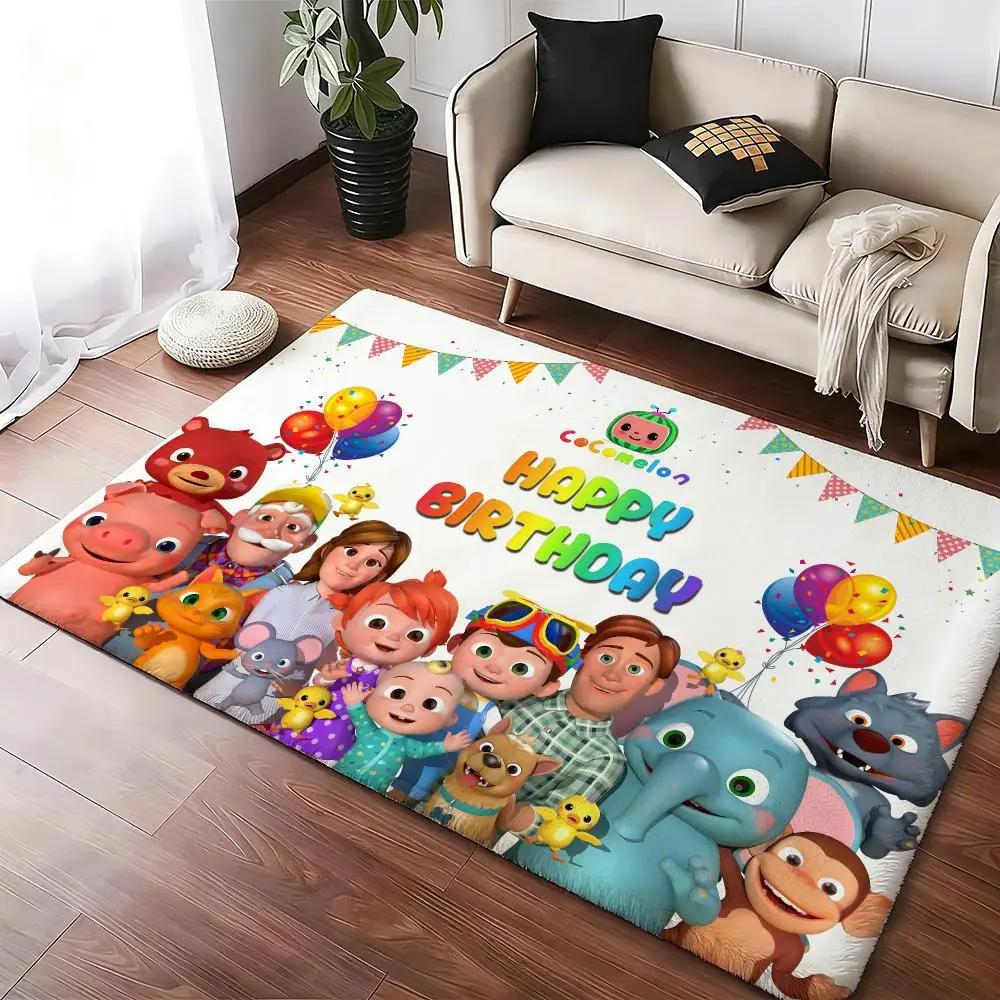 Cartoon C-CoComelon-S Cute Music Floor Mat Soft Thickened Non-Slip Bedroom Living Room Door Mat Home Decor Flannel Rugs