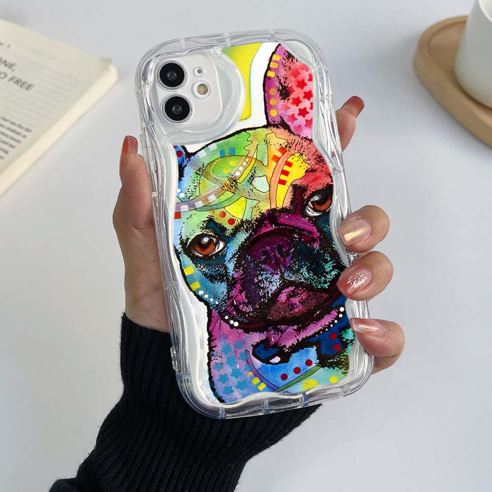 Чехлы для Samsung Galaxy A13 A53 A24 A14 Xiaomi Poco X5 Redmi 13C 12C 10C Huawei Honor 90 Lite A44 Мягкий чехол с эксклюзивным кремовым узором в виде собаки французского бульдога