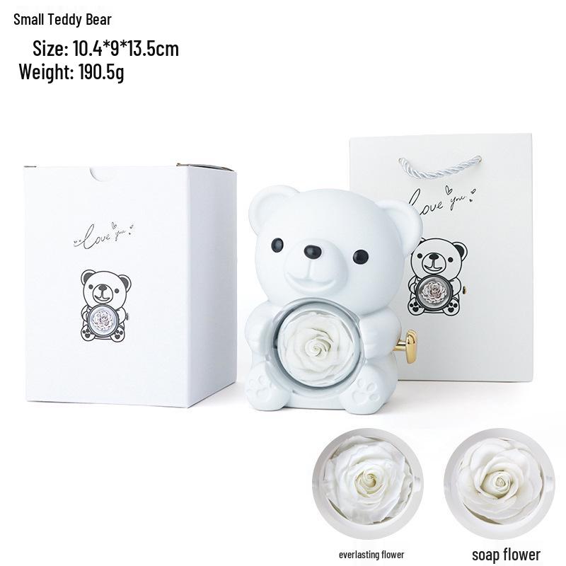 Трансграничная Шкатулка для украшений 'Обнимающийся медведь и вечная роза'