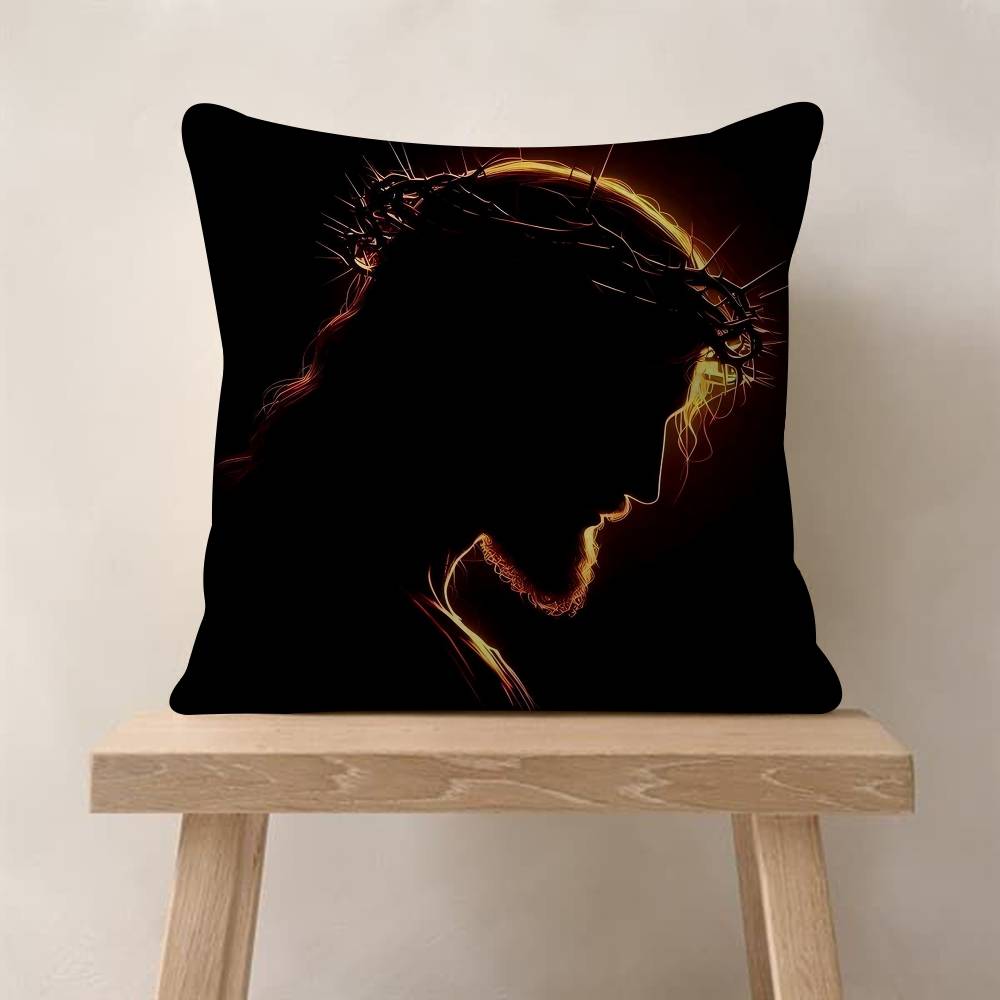 Son Of God Jesus Cross Holy Light Pillowcase Toon Gift Cushion Cover Bedroom Home Sofa Chair Seat Decor Pillow Case