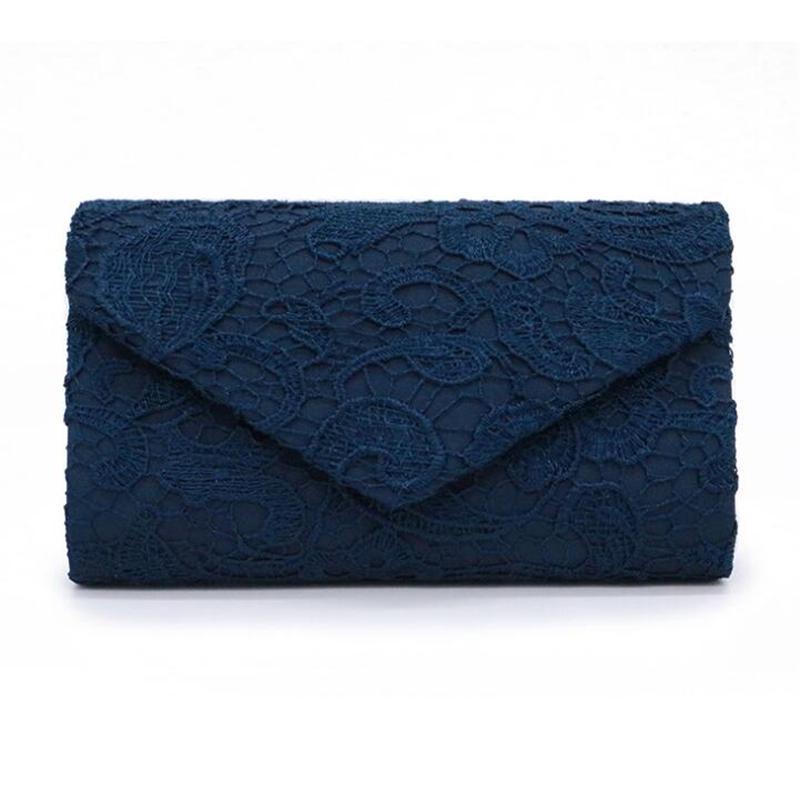 Женский атласный кружевной клатч для свадьбы, вечеринки, выпускного вечера, кошелек, дамская вечерняя сумка-конверт с металлической цепочкой KTB