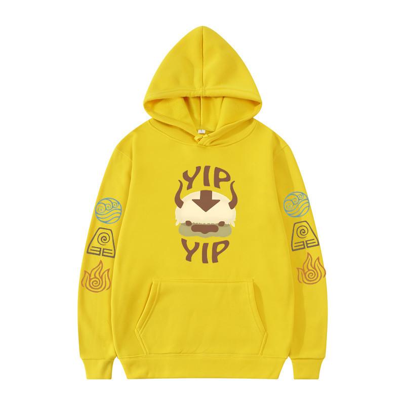 Толстовка с капюшоном «Аватар: Легенда об Аанге» для мужчин и женщин, пара Аппа Иип Буквы Печатный Матовый Аниме Спортивный Топ