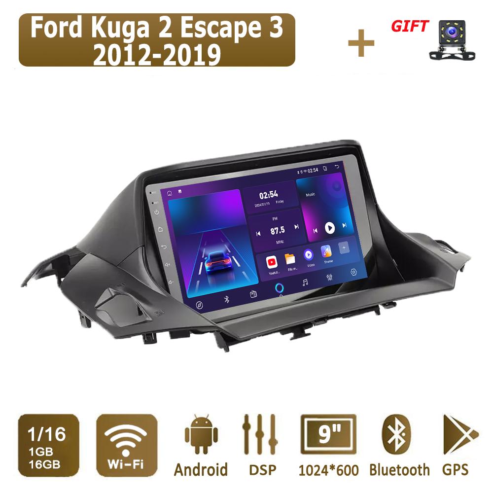 Android Car Radio For Ford Kuga 2 Escape 3 2012-2019 Multimedia Player Head Unit Stereo GPS Navigation BT WIFI 1+16GB