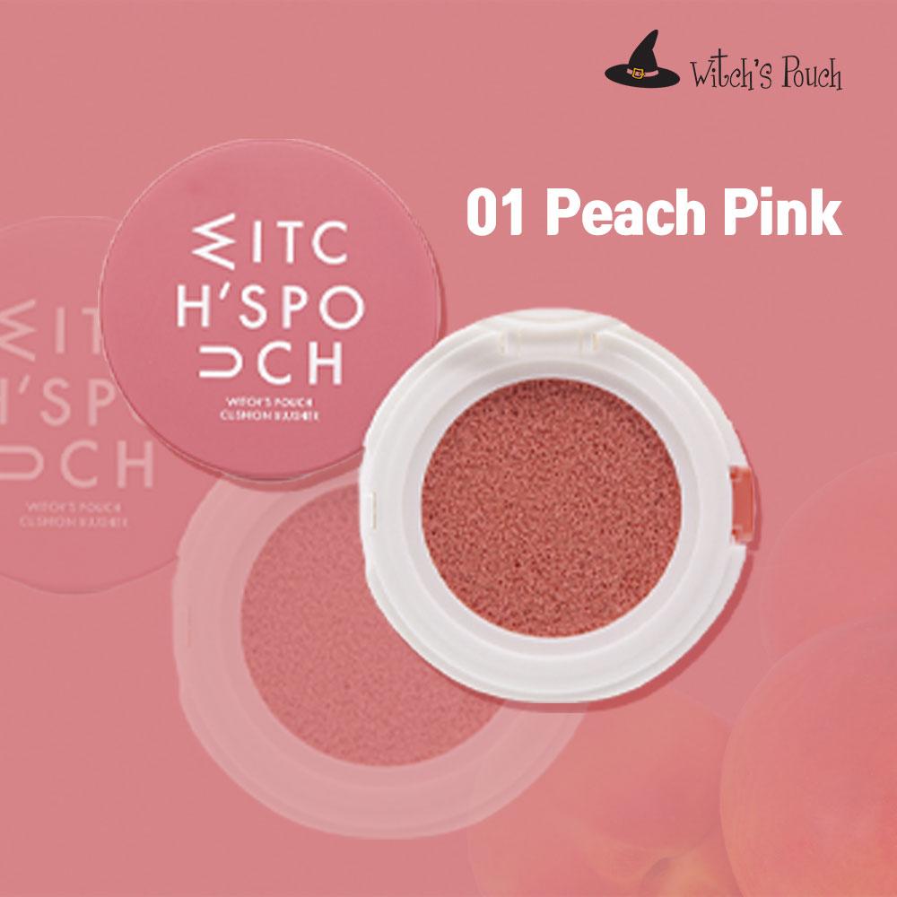 Witch's Pouch Blush Cushion Korean Makeup Cheek Toneup Facial Cushion Blusher Moisturizing Color Correction Flawless Coverage