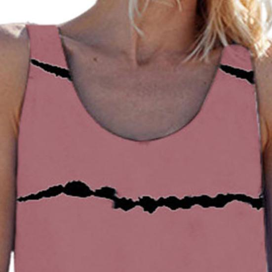 Yousheng Women's Sleeveless Tank Dress Summer Casual Round Neck Tunic Dress with Pocket Baggy Stripe Beach Sundress Swimsuit Bikini Cover-Up