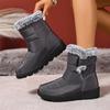 Thermal Snow Boots for Women - Waterproof Mid-Calf Winter Shoes with Anti-Slip Sole & Slavic Embroidery