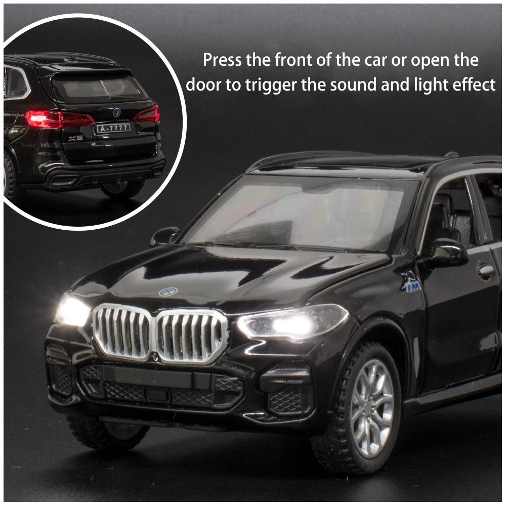 1/32 Scale X5 Diecast Car Model Toy, Pull Back Toy Vehicle with Sound and Light for Kids Toddler Boys Girls Gift Collection
