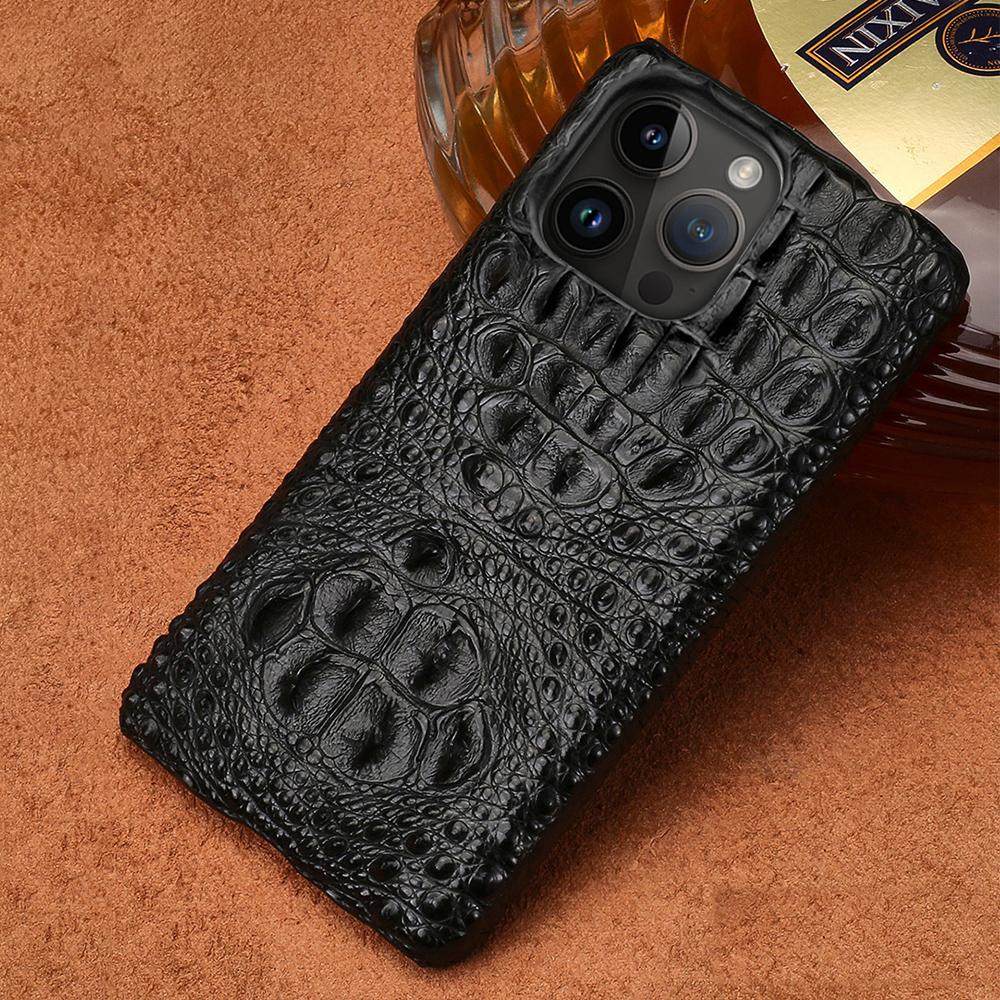100% Натуральная Кожа Крокодила Чехол Для Телефона Для iPhone 17 16 15 11 12 13 14 Pro Max 17Pro 16 Plus Air Роскошный Ударопрочный Задний Чехол