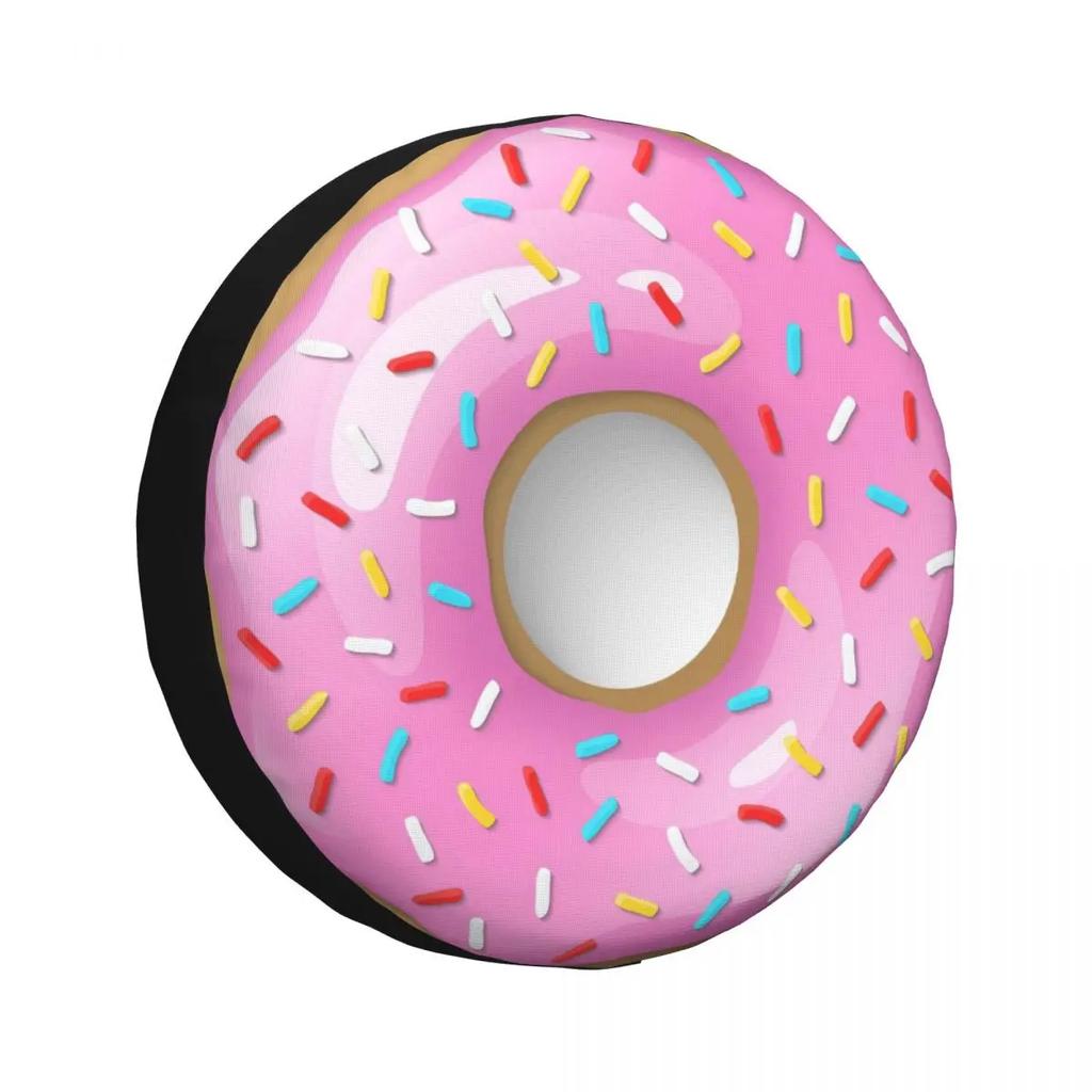 Funny Pink Donut Spare Tire Cover for Jeep Pajero SUV RV Car Wheel Protectors Accessories 14" 15" 16" 17" Inch