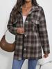 Женская фланелевая клетчатая повседневная свободная рубашка-куртка, новинка 2025 года, европейская и американская