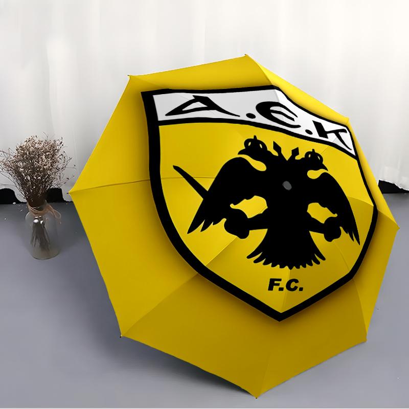 Складной зонт с принтом логотипа AEK FC, для улицы, отдыха и путешествий, прочная ткань зонта, подарок на день рождения и праздник