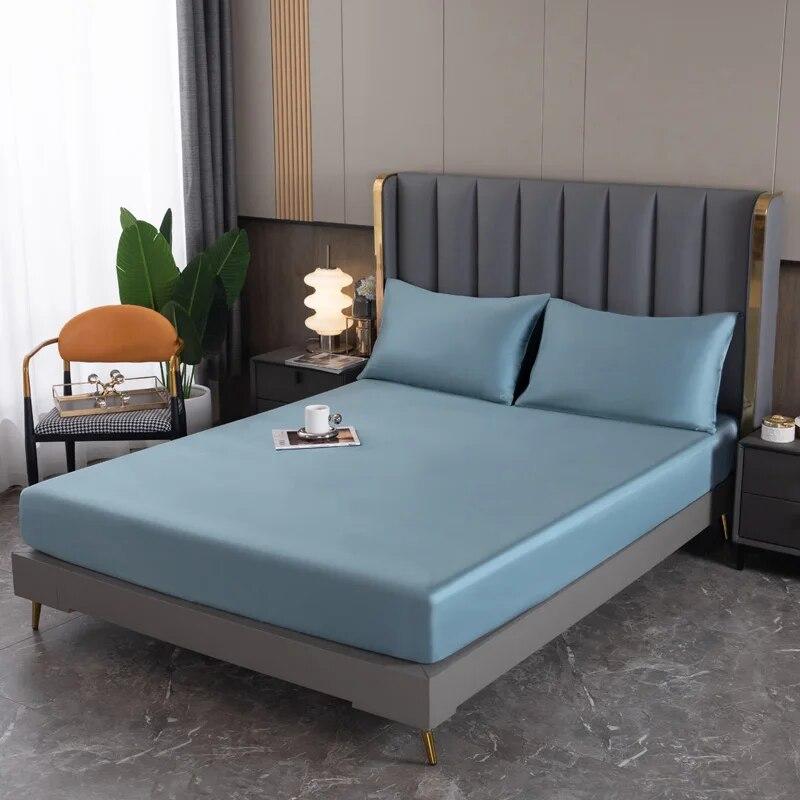 Real Silk Fitted Sheet Natural Mulberry Silk Fitted Sheet Mattress Cover Customized Size Silk Sheet Solid Color Fitted Sheet