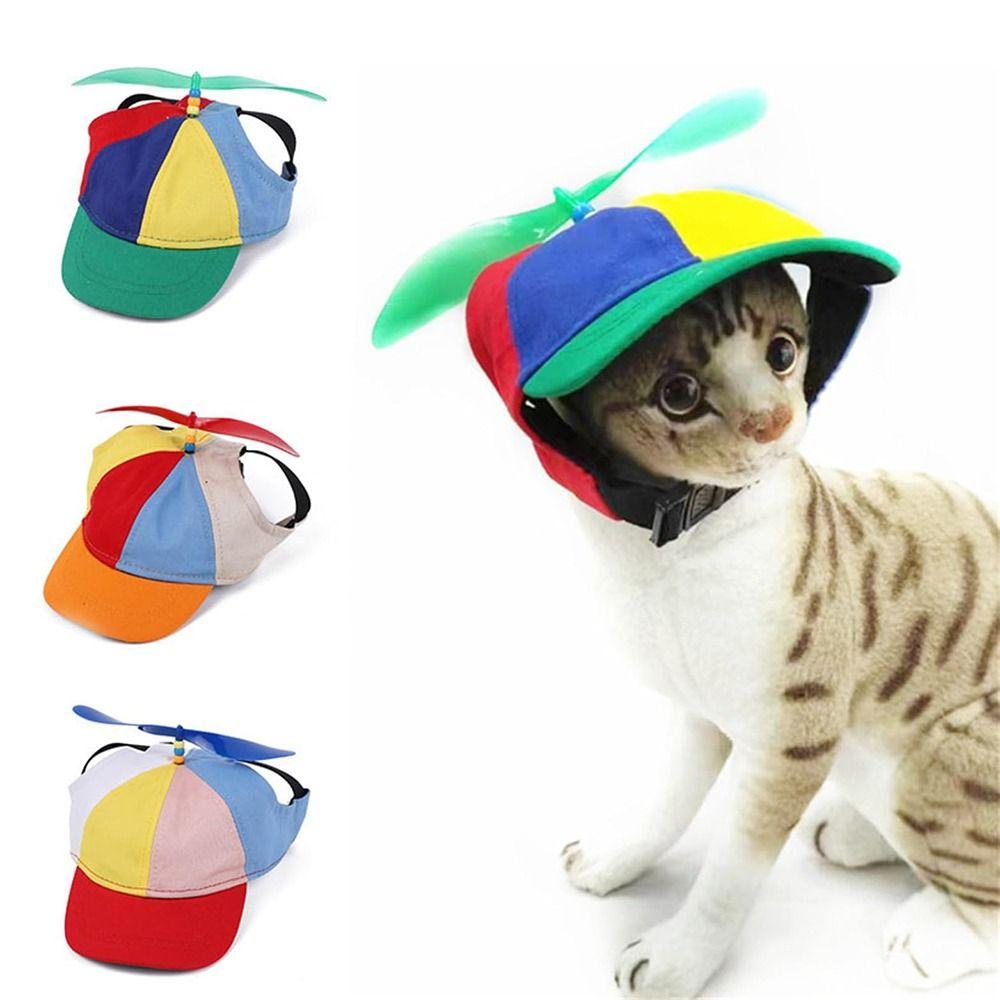 Detachable Dog Baseball Cap Breathable Dogs Helicopter Top Hat Funny Pet Propeller Hat  Puppy
