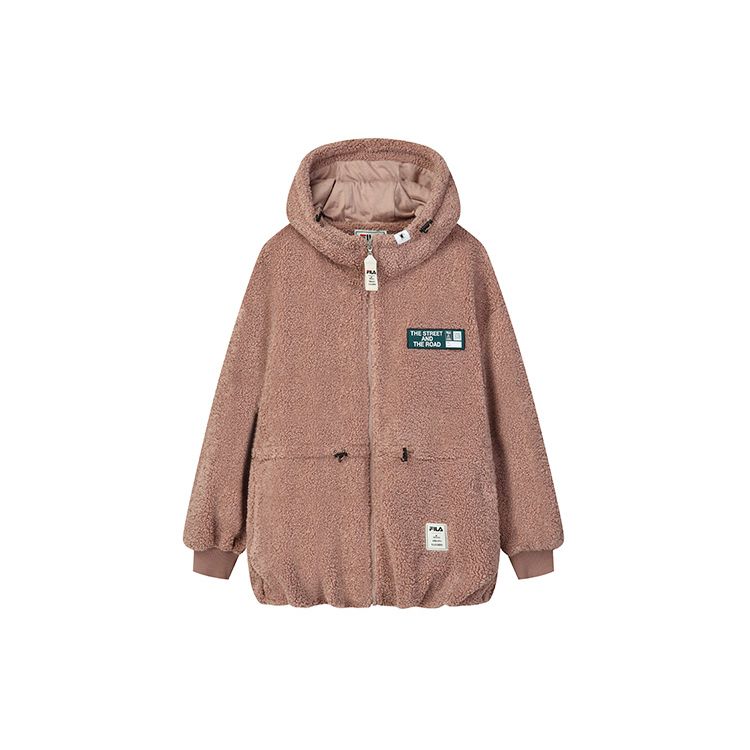 Fila X MIHARA YASUHIRO Серия коллабораций Спортивно-повседневный вязаный теплый hooded jacket с искусственным мехом Женские куртки Victoria-Purple F11W143506F-VT