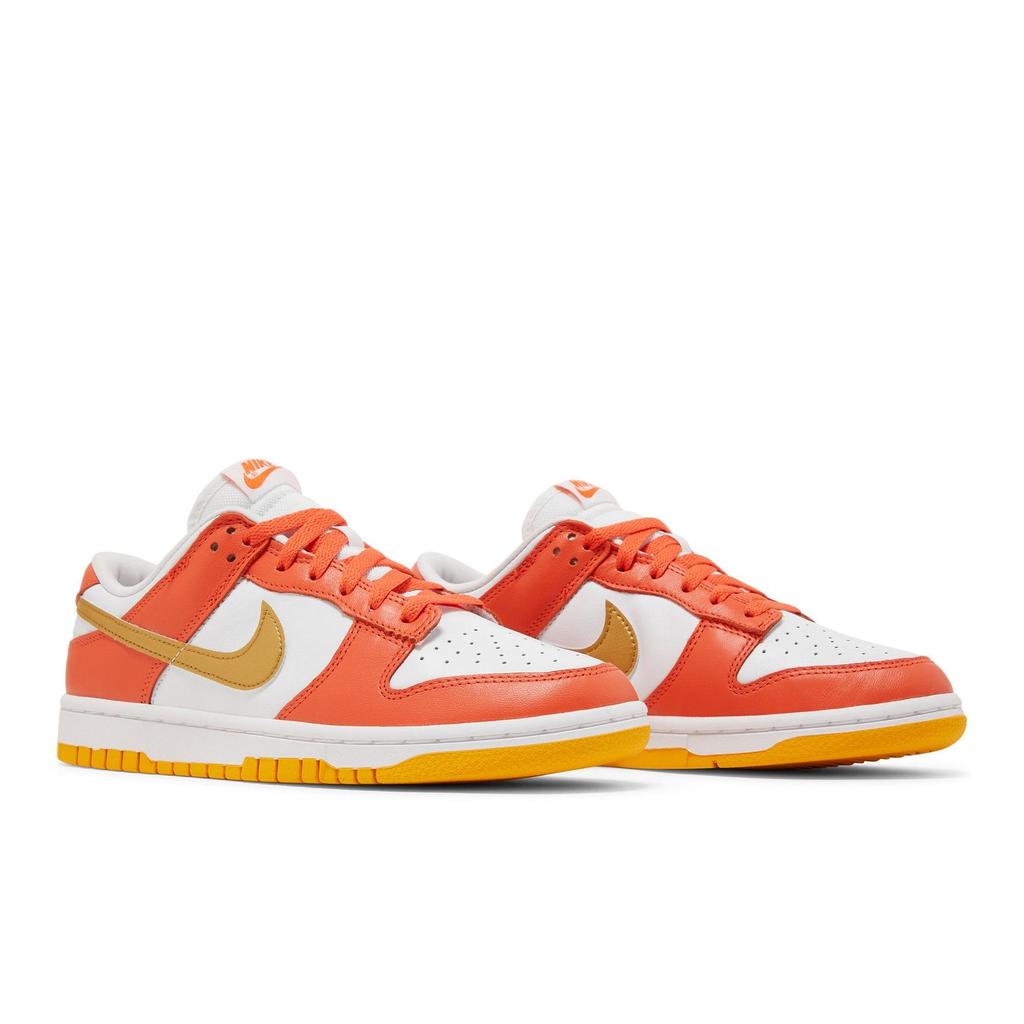 Nike Womens Dunk Low 'Orange University Gold' (women's sizes) Orange / White / University Gold Skateboard Shoes DQ4690 800