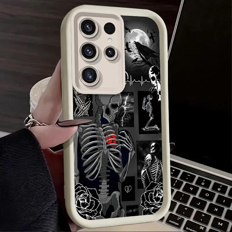 Крутой Креативный Чехол Сердце Череп Для iphone 17 16pro 15pro14 13 12 11 12pro 13pro max 14plus Силиконовый Защитный Чехол от Падения
