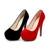 Women Pumps Fashion Flock Womens Sandals 14cm Platform Wedding Pumps Casual Thin Heels Womens Shoes
