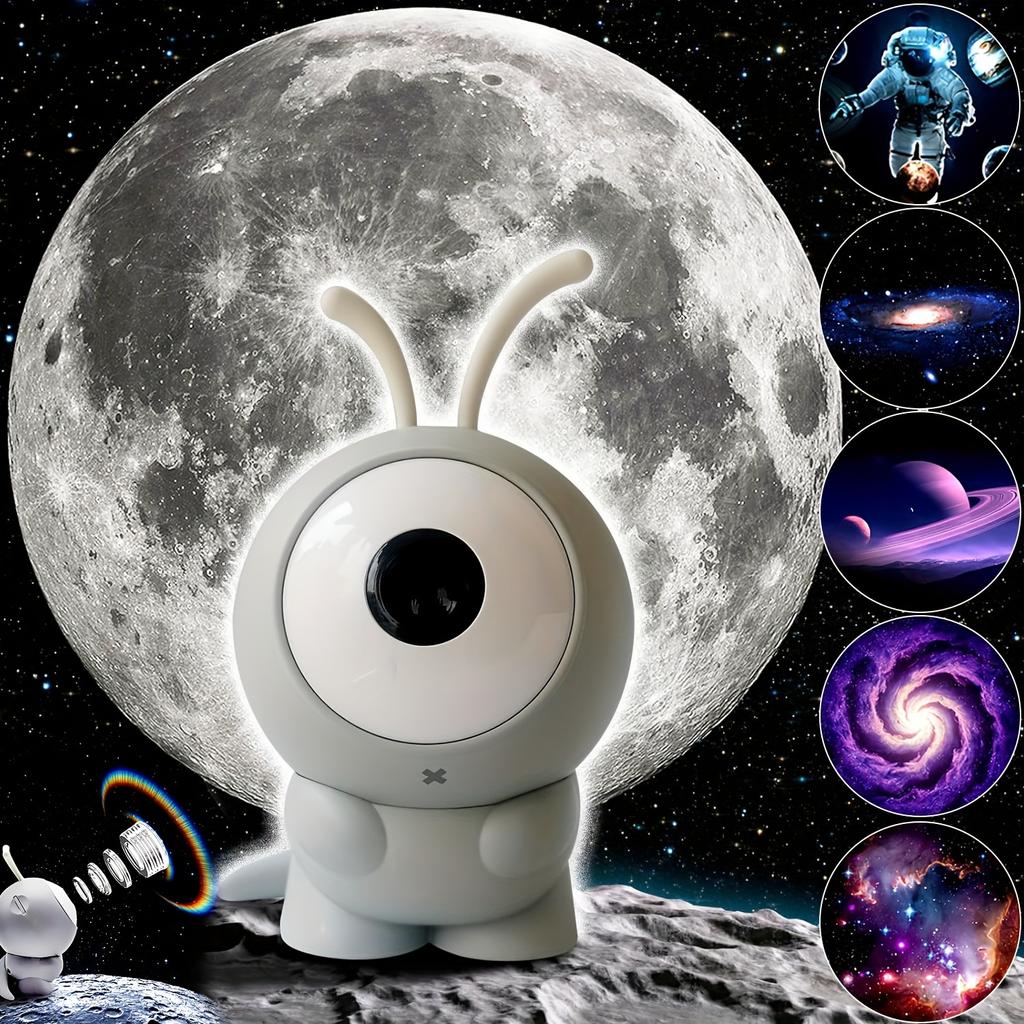 1pc Monster Galaxy Projector Lamp Star Projector Light With 6 Patterns, 360° Rotatable Cute Moon Projector For Bedroom Living Room, Desktop Gift