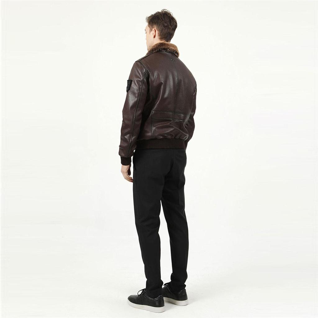 Dericlub Мужское пальто из 100% натуральной кожи