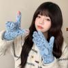 Keep Warm Five Finger Gloves Leopard Print Winter Mittens New Bow Gloves  Women
