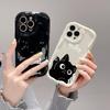 LZ11 Cat Cute Art Design Clear Soft Wave Phone Cases for Samsung S24 S23 Ultra S20 A54 A14 A52s A51 Huawei Honor 90 Realme OPPO Protection Back Cover