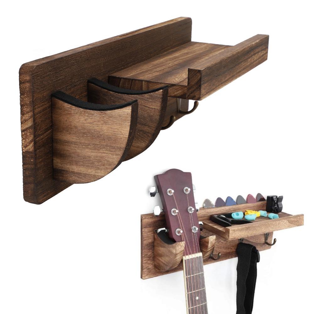 Wall Mounted Guitar Hanger Hook Wooden Guitar Display Bracket For String Music Instrument