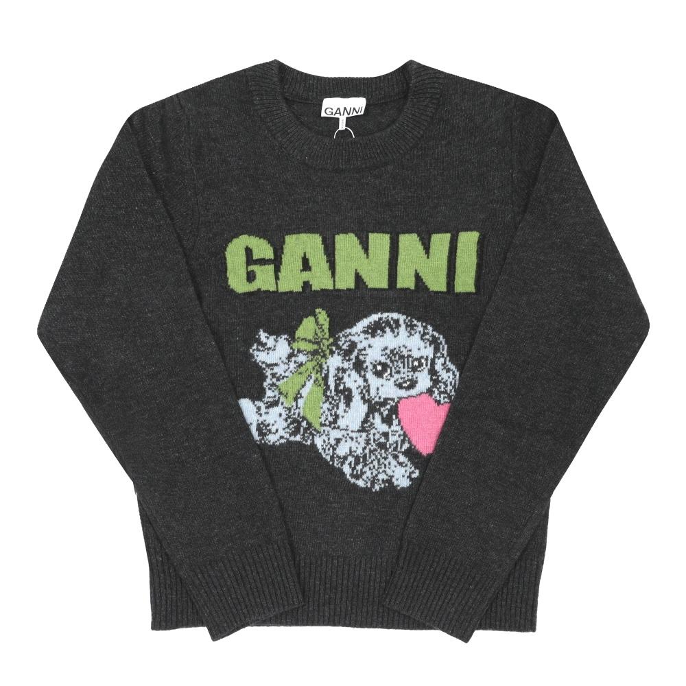 Ganni Пуловер с лого щенка из смесовой шерсти K2597 252