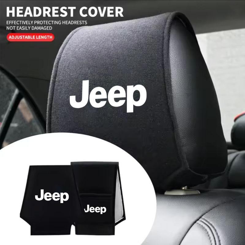 Car Styling Headrest Cover Anti-dirty Seat Pillow Pad For Jeep Grand Cherokee Wrangler JK Gladiator Compass Renegade Patriot AJS1