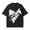Funny Anime Tatsumaki One Punch Man Vintage Washed O-neck Cotton Graphic Print T-Shirt Men Women Loose Casual Oversized Top Streetwear Fashion Tee