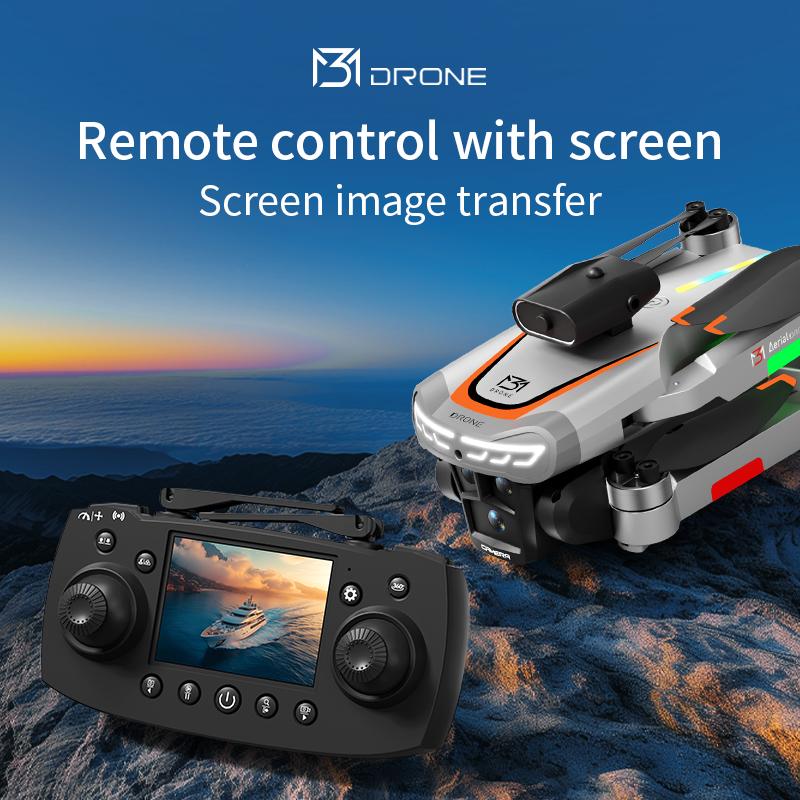 M3 Drone 8K Professinal With 1080P Wide Angle HD Cameras Foldable Helicopter WIFI FPV 180° Electric Adjustable Height Hold Gifts